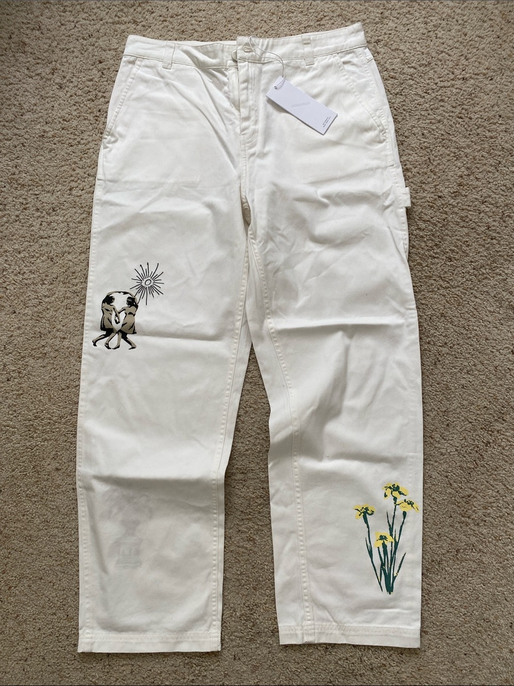 Saturdays New York City Mulberry Painter Pants. Ivory. 6. NWT.
